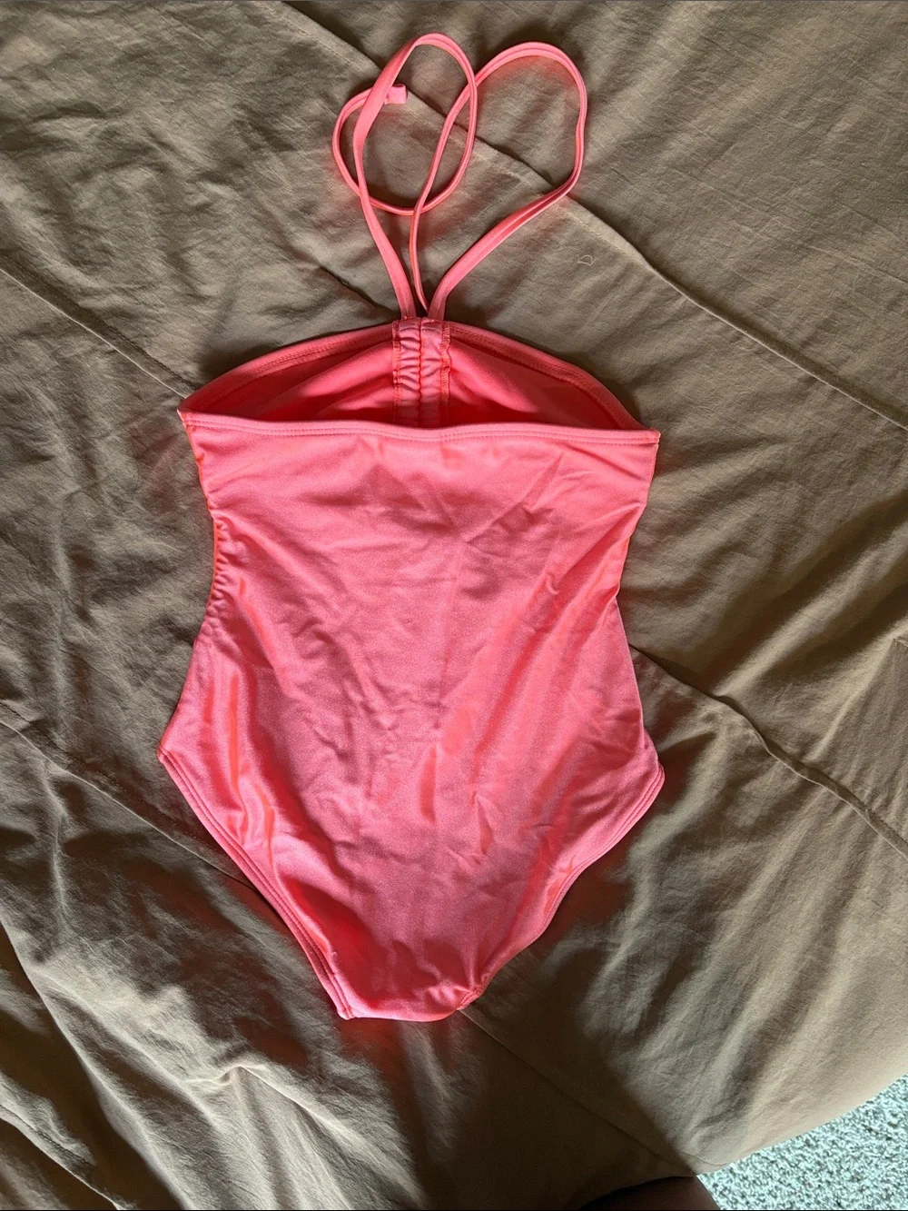 art class Neon Pink Girls' One-Piece Halter Swimsuit